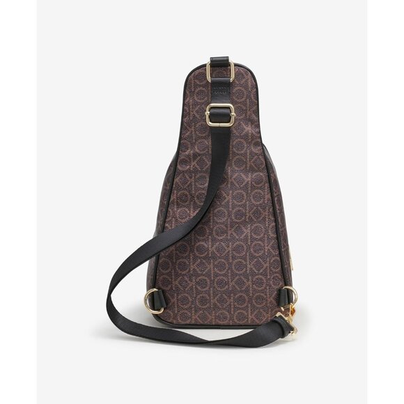 Jessie Organizational Nylon Sling Backpack Brown Khaki Black Adjustable Utility - Picture 2 of 8